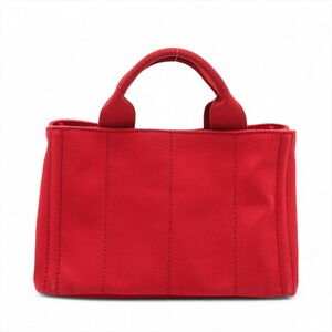 Prada Handbag Red Canvas Canapa